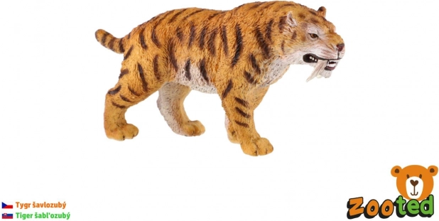 Figurine en plastique tigre à dents de sabre 13 cm