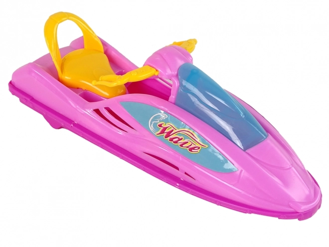 Puppet set with pink water scooter