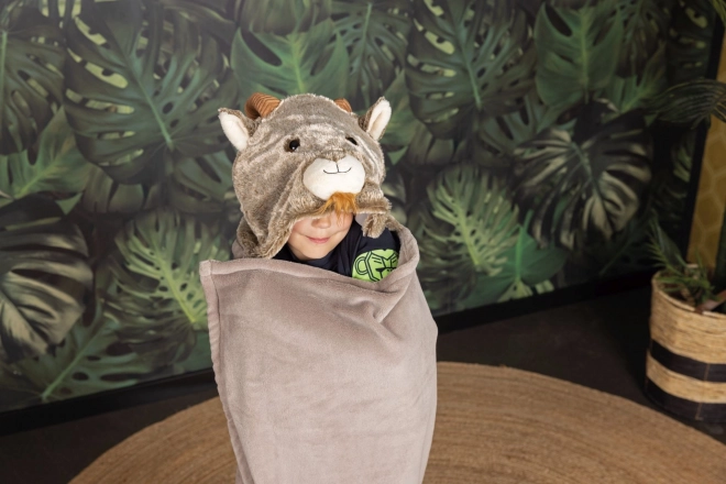 Wärmende Decke mit Kapuze und Taschen in Pfotenform Cozy Noxxiez