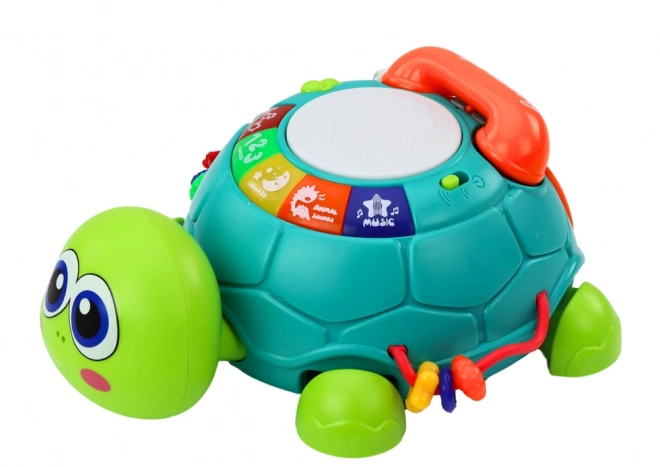 Interactieve educatieve telefoon schildpad 6v1 Lichten Geluiden Groen