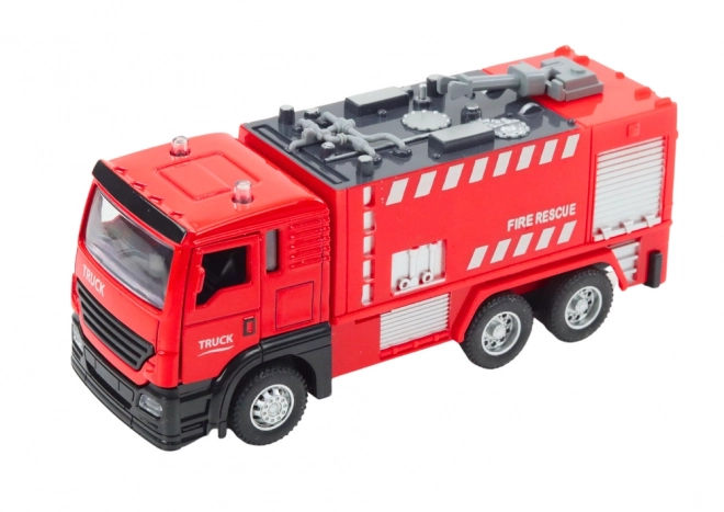 Brandweerreddingsstation met auto en walkietalkie