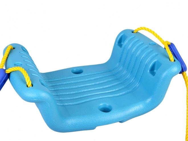 Kleurige kinderschommel met rugleuning en barrière