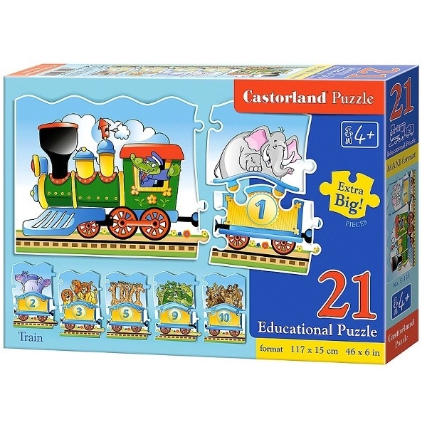 Educatieve puzzel met trein 21 stukken