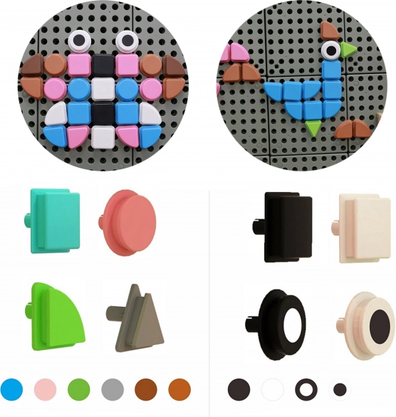 Masterkidz lot de 64 chevilles en formes géométriques pour tableaux STEM