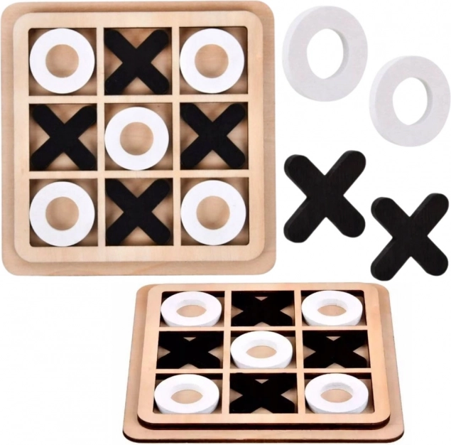 Houten boter-kaas-en-eieren – strategisch logisch spel voor kinderen en volwassenen