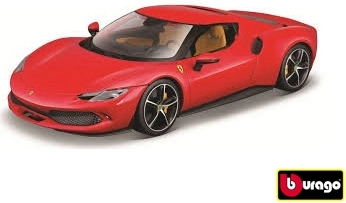 Modèle de voiture en métal Bburago Ferrari 296 GTB 1:18 rouge