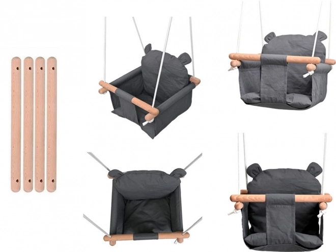 Wooden Baby Swing with Bucket Seat