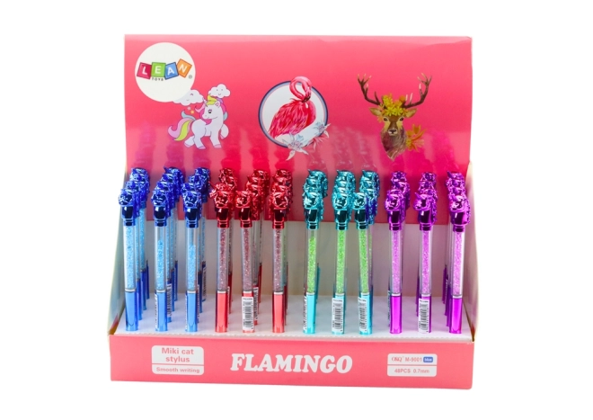 Stylo Licorne avec diamants Recharge bleue 0,7 mm Mix