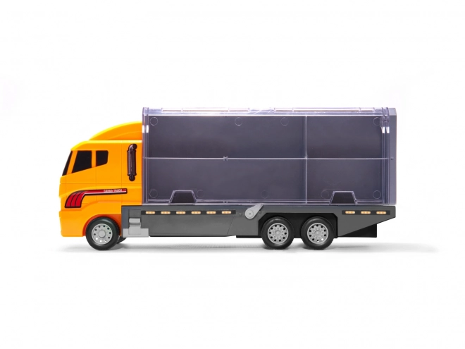 Camion avec petits véhicules de construction