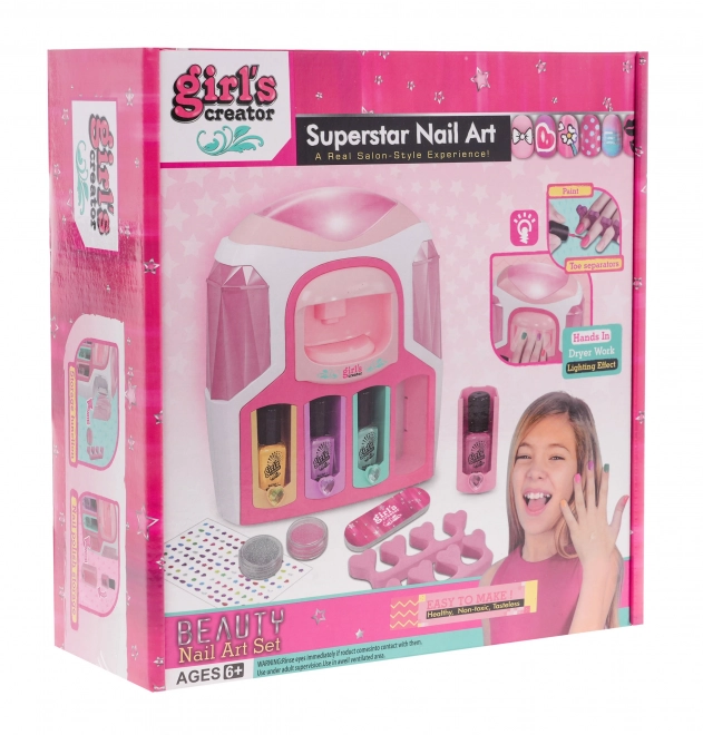Nagellak set voor kinderen 6+ met interactieve droger en accessoires