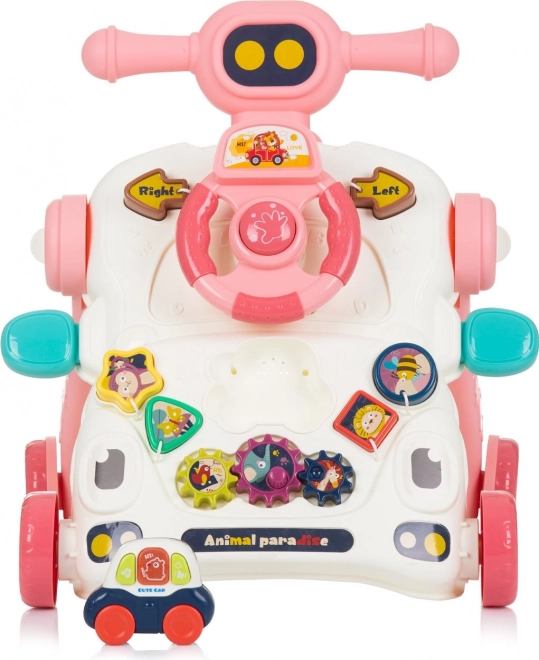 Interactieve Loopstoel 3in1 auto roze