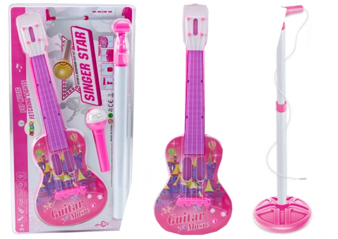 Guitare électrique pour enfants avec microphone et support