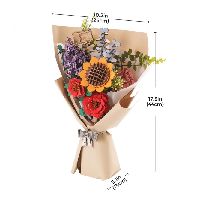 Wooden 3D Puzzle Flower Bouquet Rowood