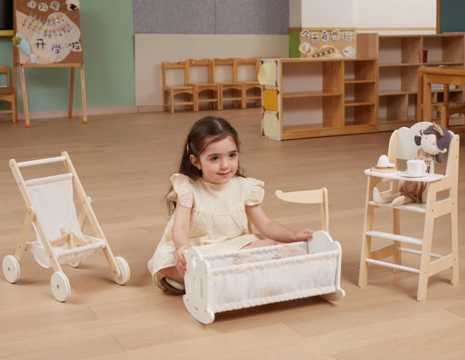 Houten kinderwagen