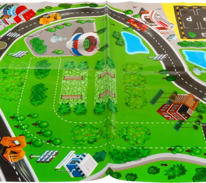 Große Spielmatte mit Stadt und Straßen