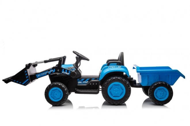 Elektrische kindertractor met bak blauw