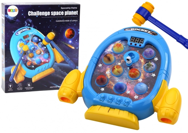 Cosmic Wac A Mole game with a rocket and six modes