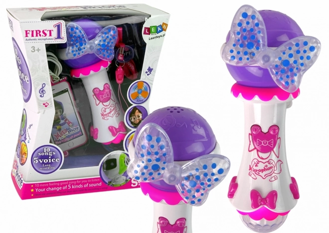 Kinder-Karaoke-Mikrofon mit MP3 und bunter Schleife