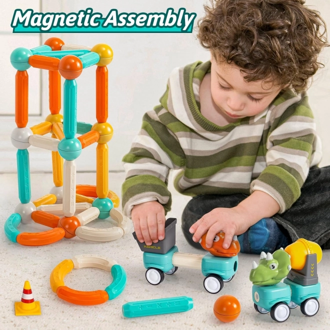 Woopie magnetische blokken dinosaurus constructieset
