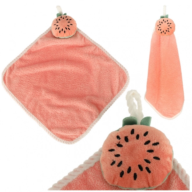 Kinderhanddoek voor kleuterschool 30x30cm roze meloen