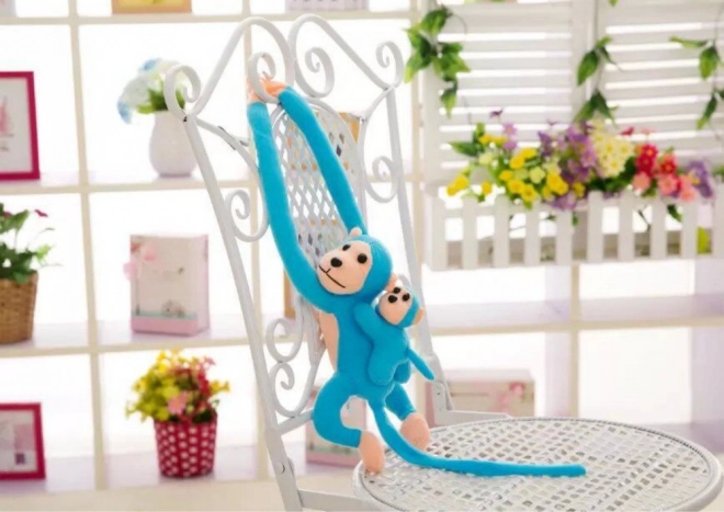 Pluchen Mascotte Baby Aap Blauw 70 cm