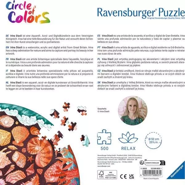Puzzel kleurenpalet schelp 500 stukjes