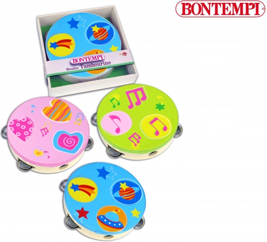Wooden tambourine Bontempi 18 cm