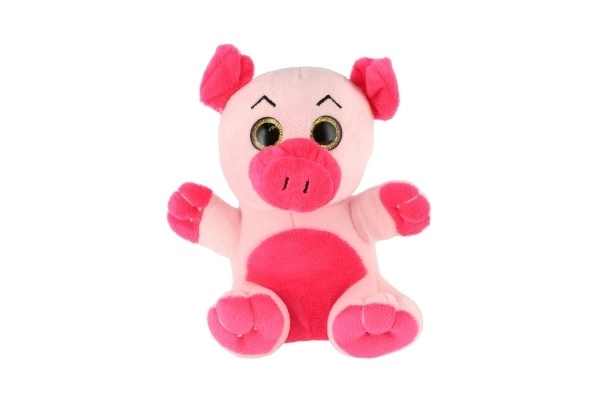 Pluche dier groot ogen 18 cm op kaart
