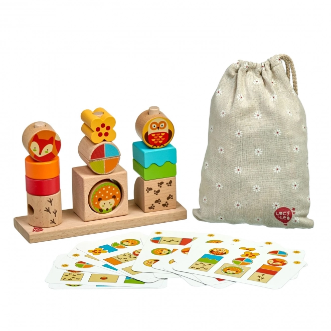 Lucy & Leo Dag en Nacht - houten puzzel met patronen