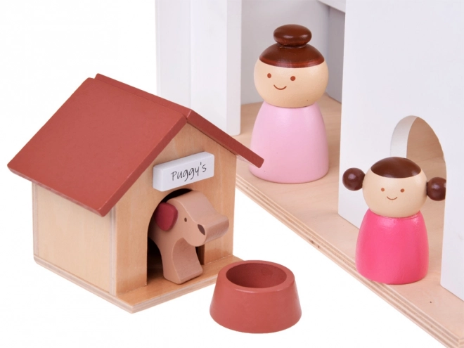Houten poppenhuis in loftstijl