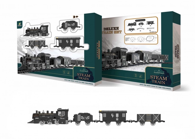Treinset rokend met effecten spoor 135x75cm locomotief 20cm