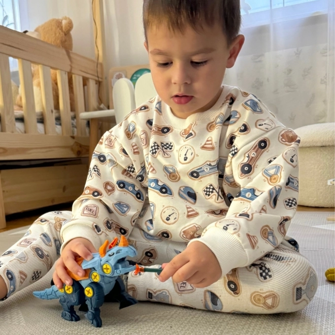 Woopie set dinosaurussen om te schroeven 3 stuks bouwset met koffer en boormachine met schroevendraaier