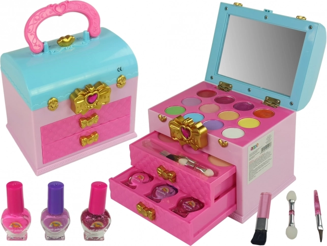 Coffret beauté coiffeuse avec nœud rose