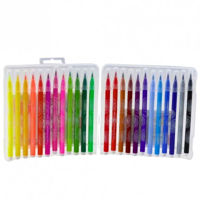 Set aus Aquarellstiften im Organizer, 24 Farben