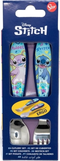 Children's Cutlery Set with Stitch Motif