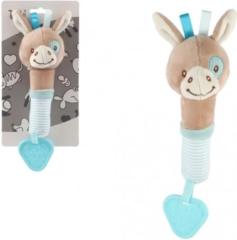 Plush squeaker and teether donkey 22 cm