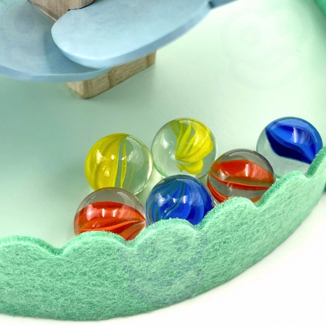 Circuit à billes en bois Arc-en-ciel Montessori WOOPIE GREEN