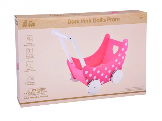 Wooden Doll Stroller Retro Style