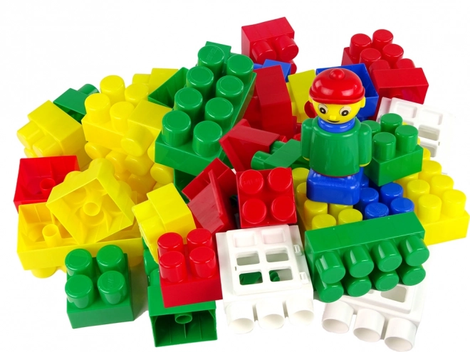 Gekleurde constructieblokken middelgroot - 65 stuks
