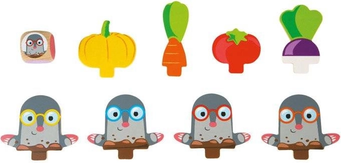 Figurines de taupes multicolores