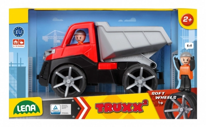 Auto Truxx 2 vrachtwagen kunststof kiepwagen 26cm met figuur 27x15x16cm 24m+