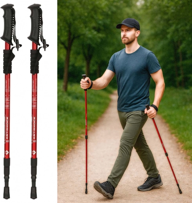 Opvouwbare stokken voor Nordic Walking 2 stuks rood