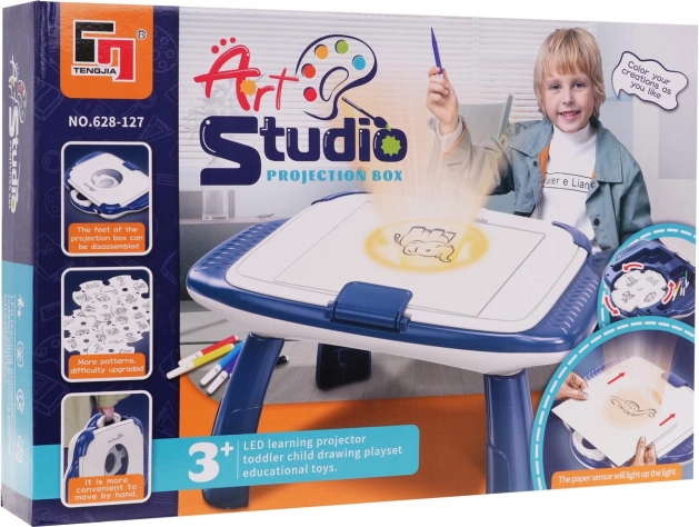 Kinder-Zeichenprojektor mit Tisch und Zubehör
