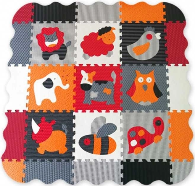 Foam Puzzle for Kids Animals Gray-Red