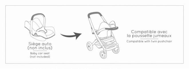 Poussette combinée Maxi Cosi pour poupées vert-gris