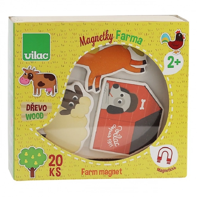 Houten magneten boerderij Vilac - 20 stuks