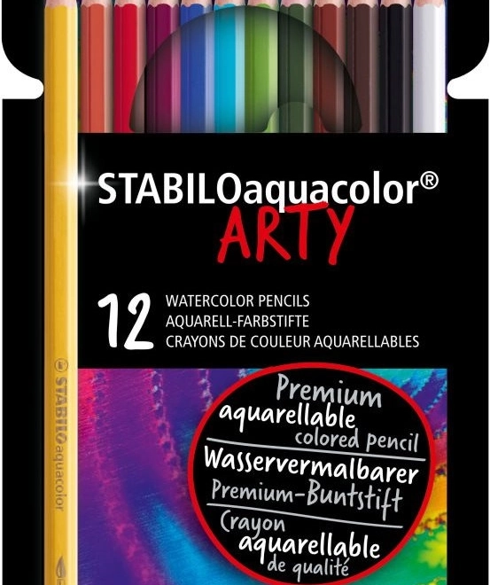 Set van aquarelpotloden Stabilo Aquacolor Arty 12 stuks