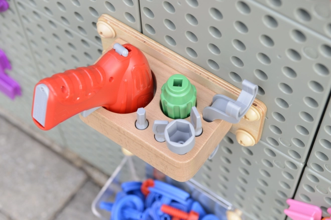Masterkidz gereedschapsset met boormachine en 8 elementen voor wetenschappelijk-creatief STEM-bord