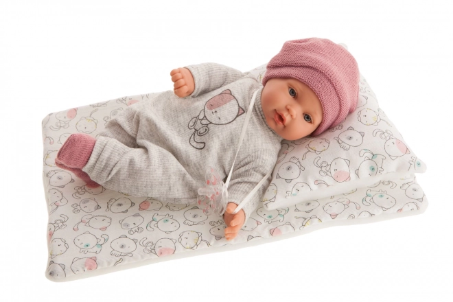Antonio Juan 11115 KIKA - realistische pop met geluiden en zacht stoffen lichaam - 27 cm