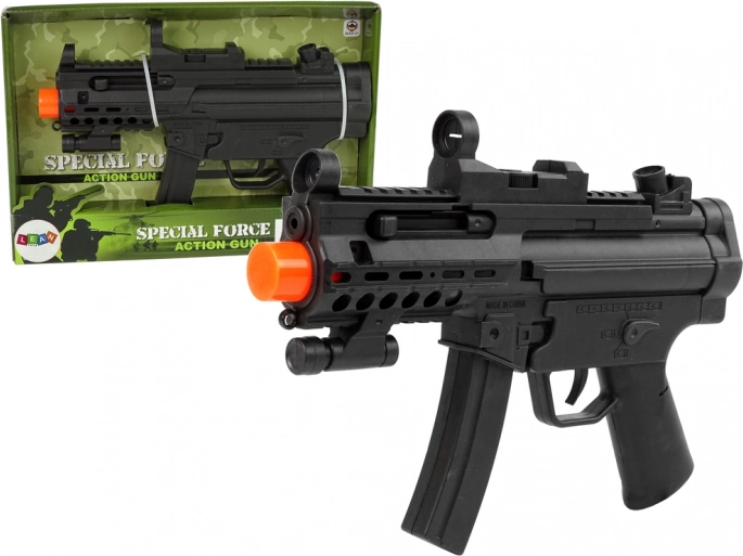 Kinder-Militärpistole mit Sound und Vibration – Schwarz